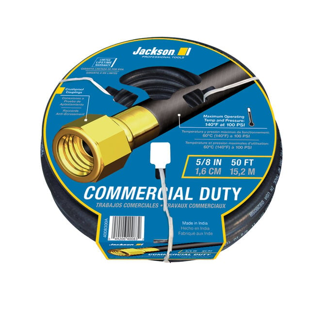 Rubber Commercial Duty Hose 50ft x 5/8-in