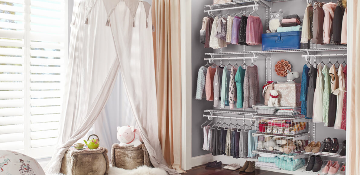 An adjustable wire closet system is an ideal fit for a spare room.