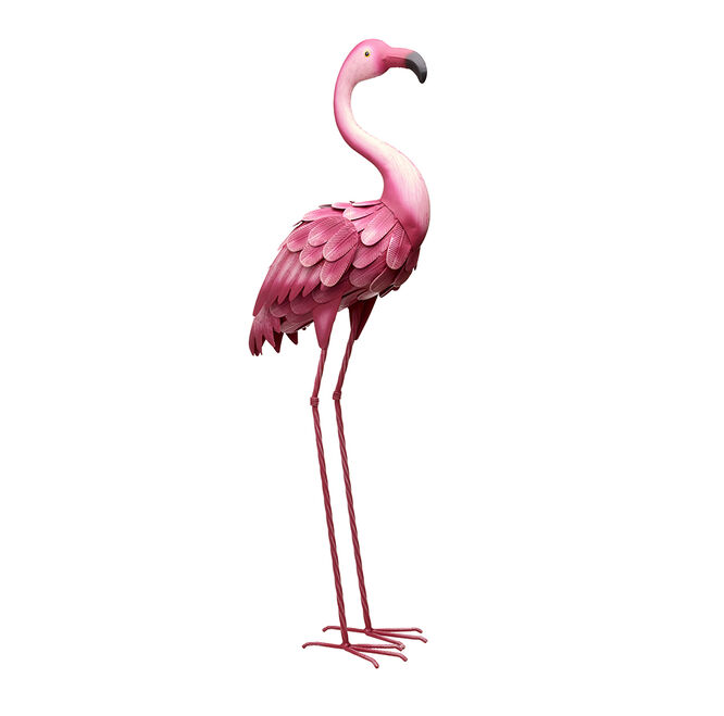 35" Metal Flamingo Lawn Decor