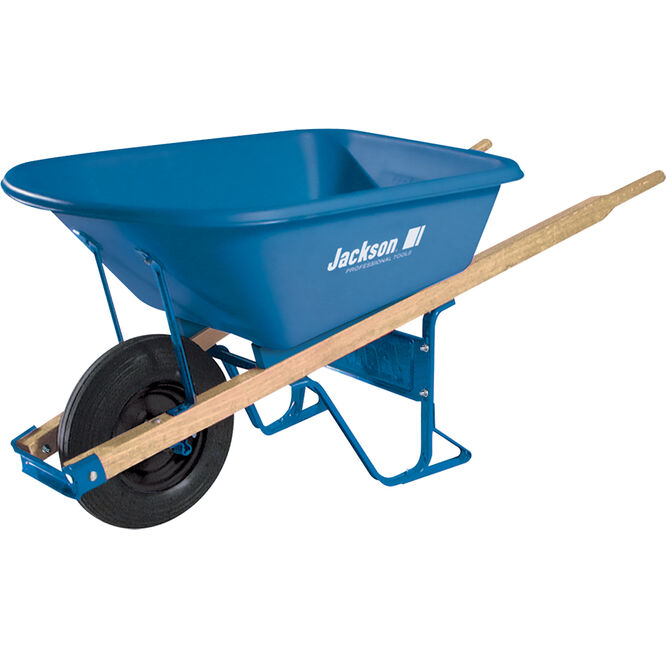 5.75 cubic foot Jackson poly contractor wheelbarrow with flat free tire
